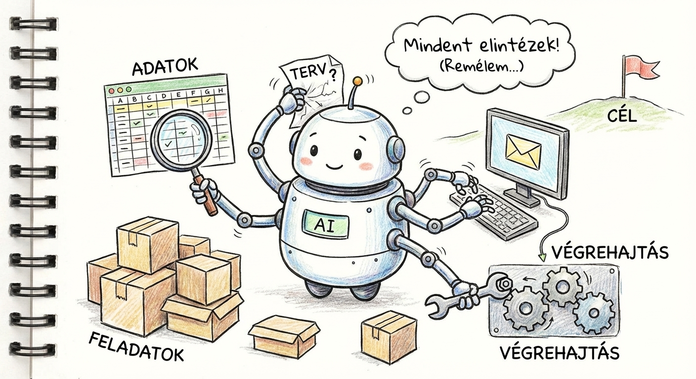 AI Agent robot egyszerre kezeli az adatokat, terveket és feladatokat